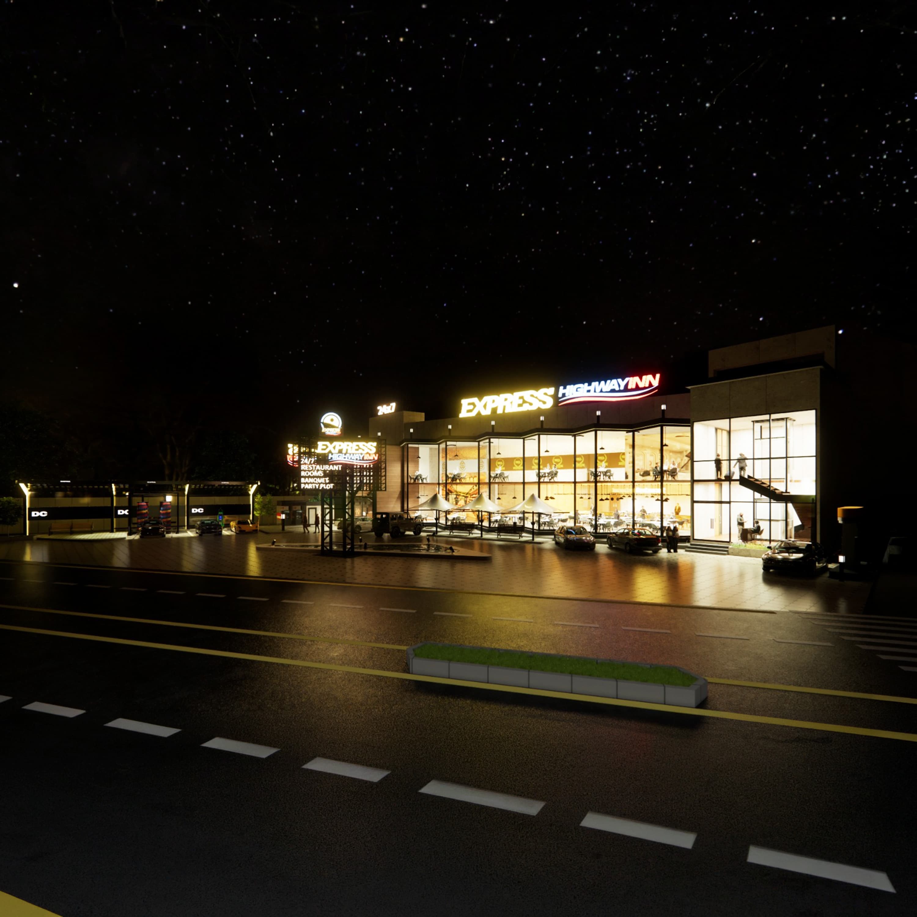 Nighttime Exterior